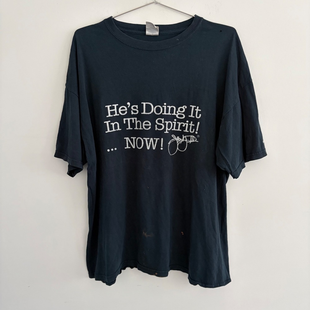 Gildan Heavy Cotton Men XL Black He's Doing It In The Spirit Now T-Shirt